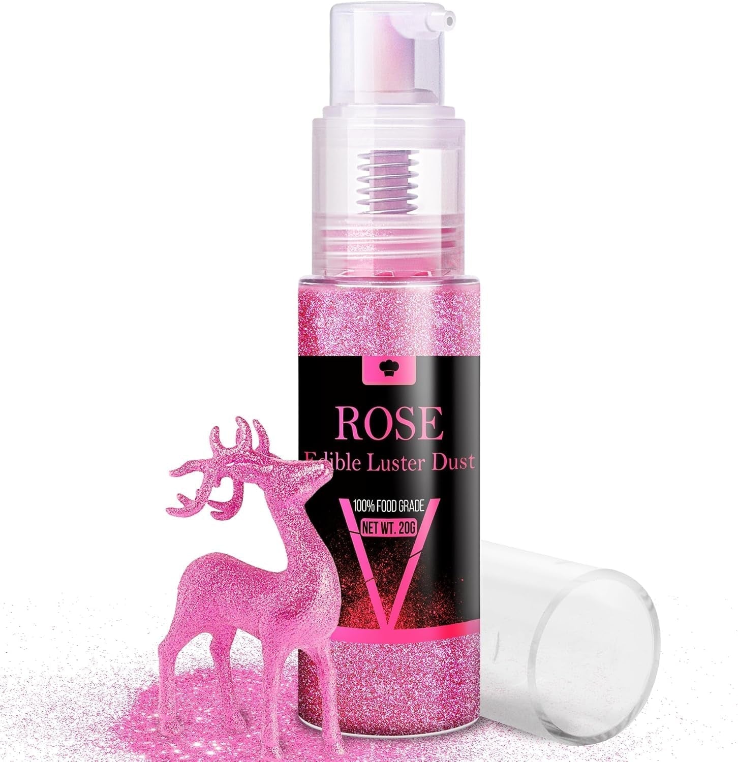 Essbares Glitzerspray-Set – 20 g schillernder Glitzerstaub für Getränke, Champagner, Kuchen – essbare metallische Lebensmittelfarbe für Cocktails, Wein, Likör, Backen, Kuchen