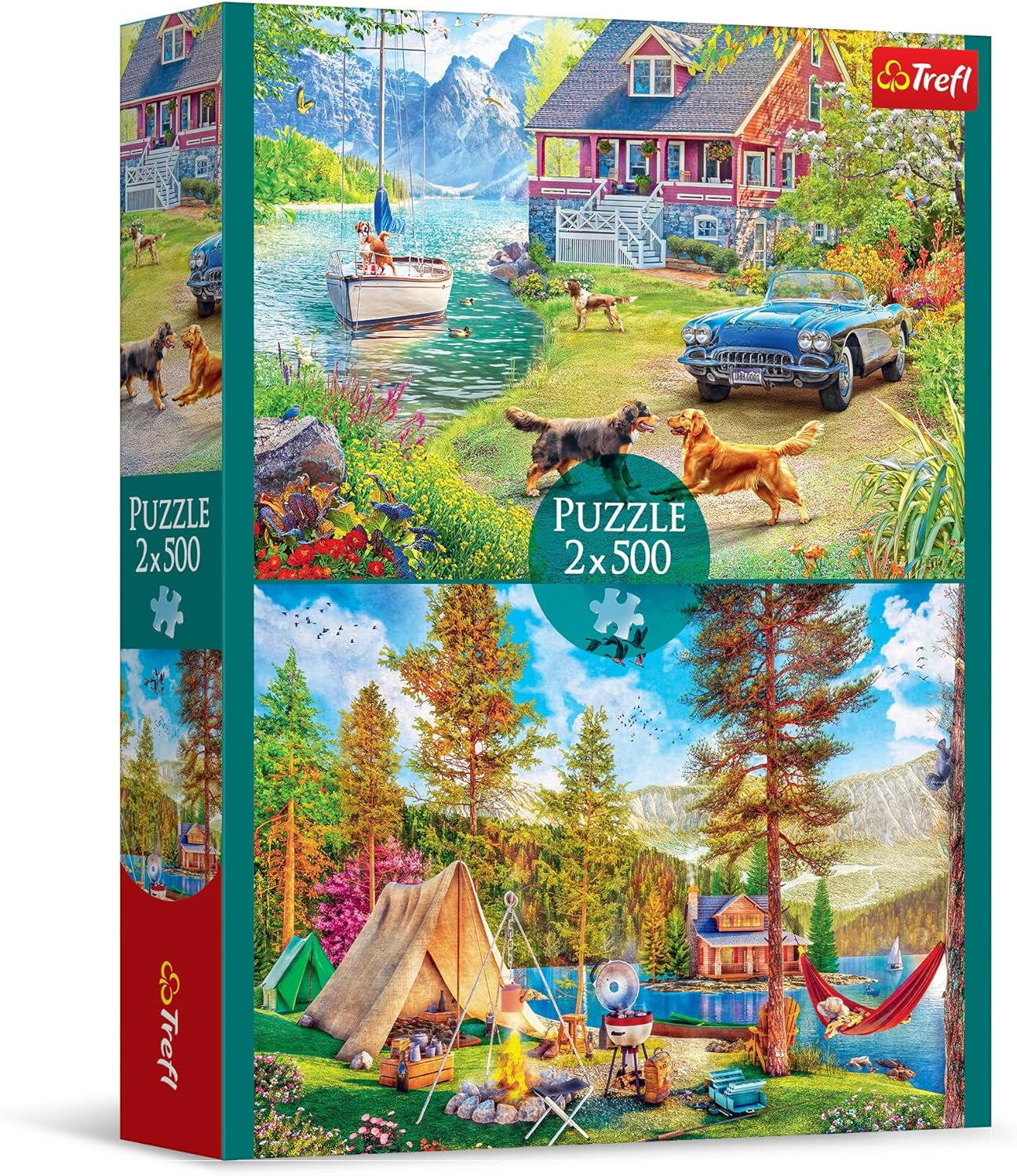 Trefl – 2-in-1-Puzzle: Sommerentspannung – 2 x 500 Teile – Set mit zwei Puzzles, zum Selbermachen, kreative Unterhaltung, für Erwachsene und Kinder ab 10 Jahren. Standardtitel des Naty Shop-Puzzles
