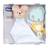 Chicco, My Sweet Doudou Baby-Geschenkset, weiche DouDou-Decke, Velours-Schnuller, geprägter Elefanten-Beißring, Geschenkideen für Neugeborene ab 0 Monaten