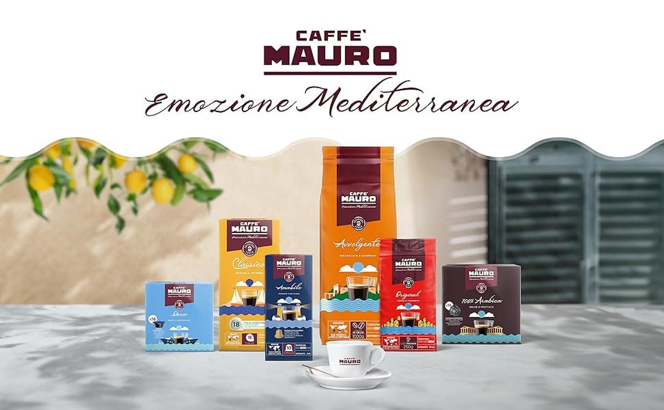 Caffè Mauro Torrefazione Kaffeekapseln Espresso Original, Intensität 10/10-50 Kapsel aus Aluminium – kompatibel mit Nespresso* Haushalts-Espressomaschinen – hergestellt in Italien
