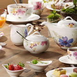 Villeroy & Boch Mariefleur Gris Basic Zuckerdose, Premiumporzellan, weiß/multicolor