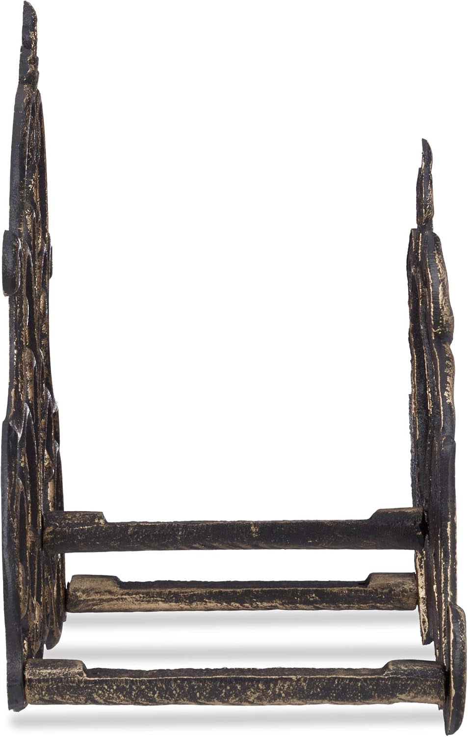 Relaxdays Schlauchhalter Vintage-Look, Gartenschlauch, Wandhalterung, Schlauch, 20 m, Gusseisen, Höhe 24 x 31,5 x 15 cm, bronzefarben