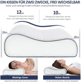 BedStory Memory Foam-Kissen, höhenverstellbares Nackenstützkissen, ergonomisches Kissen, Seitenschläferkissen für Rücken- und Bauchschläfer (60 x 36 x 12/10 cm)