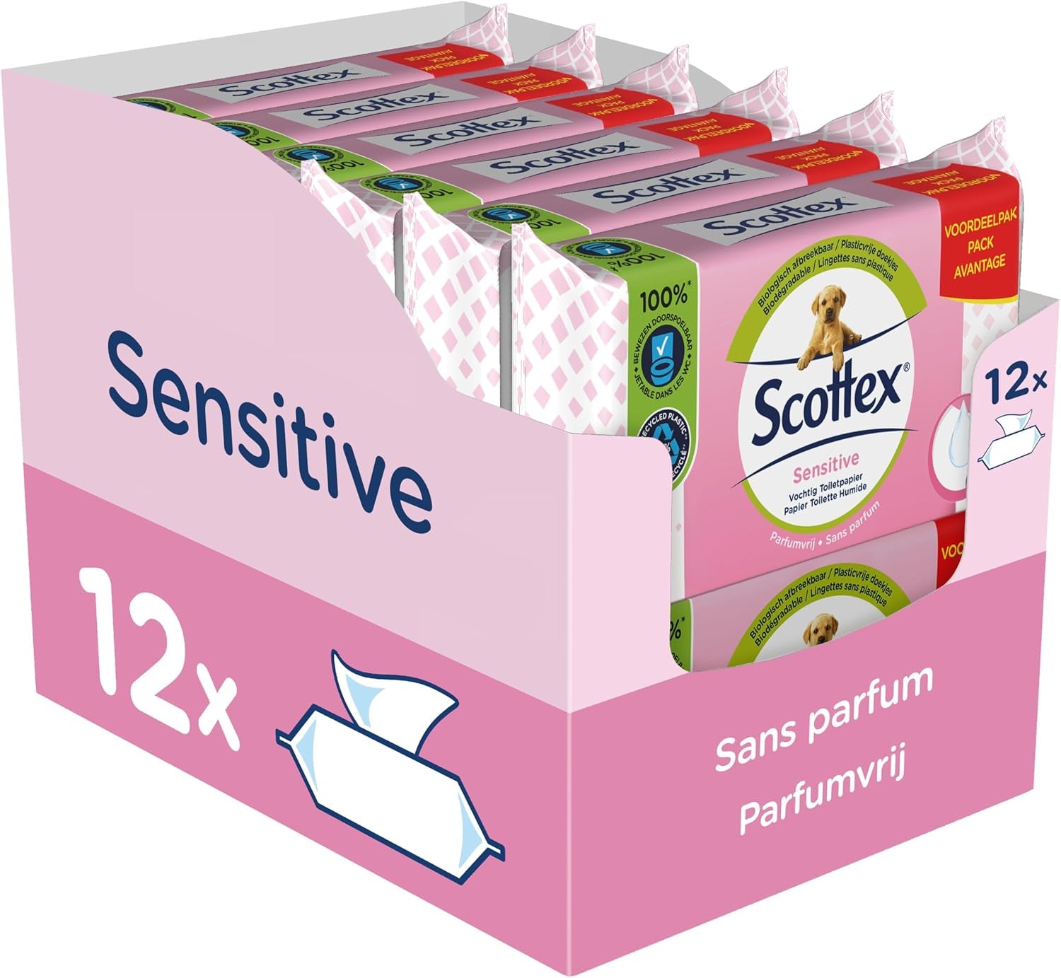 Empfindliches nasses Toilettenpapier, 38 Packungen (38 Packungen x 12 Packungen, insgesamt 456 Packungen)
