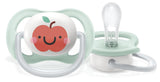 Philips AVENT Ultra-Luftschnuller – 2er-Pack, BPA-frei, atmungsaktiv, für Babys 0–6 Monate, inklusive Tragetasche und Sterilisation, Apfel/Birne (Modell SCF080/17)
