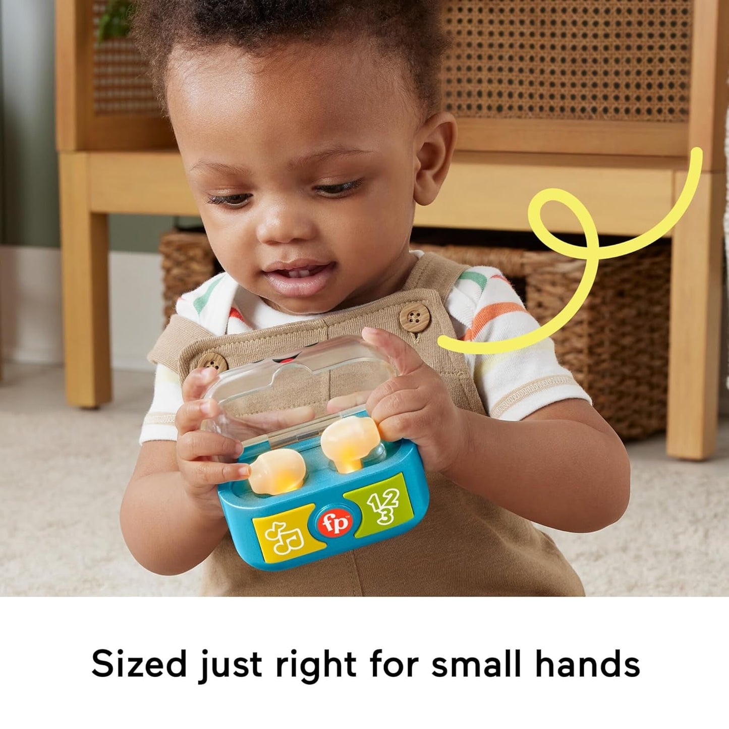 FISHER-PRICE Spaß beim Lernen und Spielen mit Spiel-Ohrstöpseln – Interaktive Ohrstöpsel mit lustigen Lichtern, Lernliedern und feinmotorischen Aktivitäten, über 20 Lieder und Sätze, ab 6 Monaten, HWY45 Babyspielzeug Naty Shop