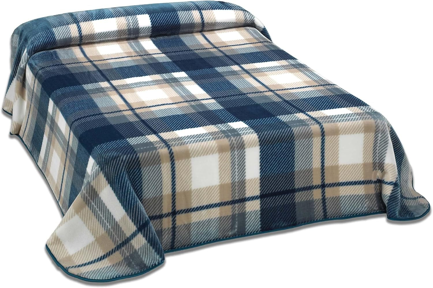 MANTAS MORA Bedruckte Decke, großes Volumen, 100 % Polyester, 450 g/m², weich, für Herbst/Winter, Design Harmony K60, 260 x 240 cm, für Betten mit 160/180 cm, blau. Bettdecken und Steppdecken Naty Shop Blau 260 x 240 cm – Cama De 160/180 cm