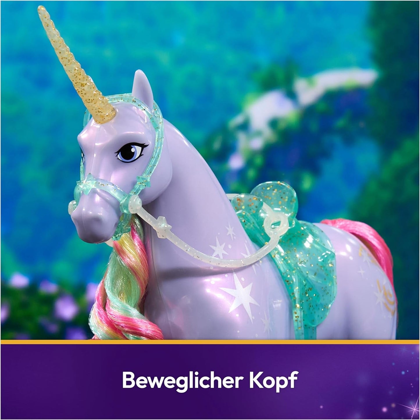 Wildstar-Einhorn von Unicorn Academy – 28 cm großes, originales Sophia-Einhorn aus der Netflix-Serie mit echter Mähne und Schweif, abnehmbarem Zaumzeug, Sattel und Bürste, ab 4 Jahren