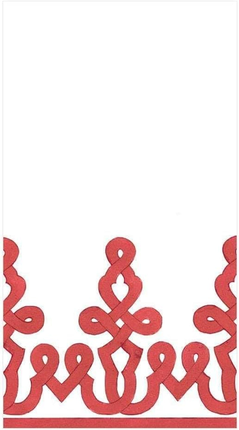 Dessin Passementerie Papierservietten, Leinen, Rot, 12 pro Packung