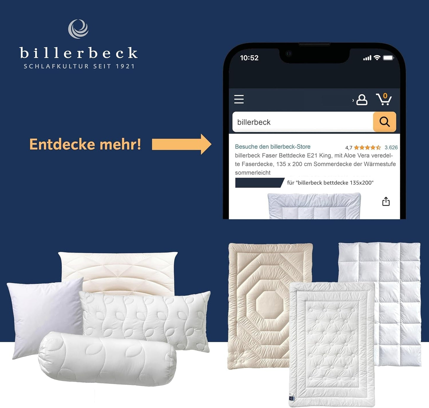 Billerbeck Simone Superlight Quilt – Seidensteppdecke – 135 x 200 cm – Sommersteppdecke, kühlende Steppdecke, leichte Sommersteppdecke – 100 % Baumwolle, weiß Steppdecken und Steppdecken Naty Shop