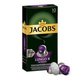 Jacobs Kapseln Lungo Intenso, Intensität 8 & Kapseln Espresso Intenso, Intensität 10.100 Nespresso®* kompatible Kaffeekapseln, 10er Pack, 10 x 10 Getränke