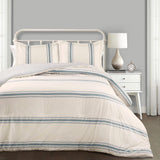 Lush Decor Gestreifte Bauernhaus-Steppdecke, Full/Queen, Grau Quilts und Quilts Naty Shop King Blue