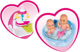 Simba 105733333 – Steffi Love Welcome Twins, schwangere Puppe mit Zwillingen, Wickeltisch und Badewanne, Accessoires, Modepuppe, 29 cm, für Kinder ab 3 Jahren
