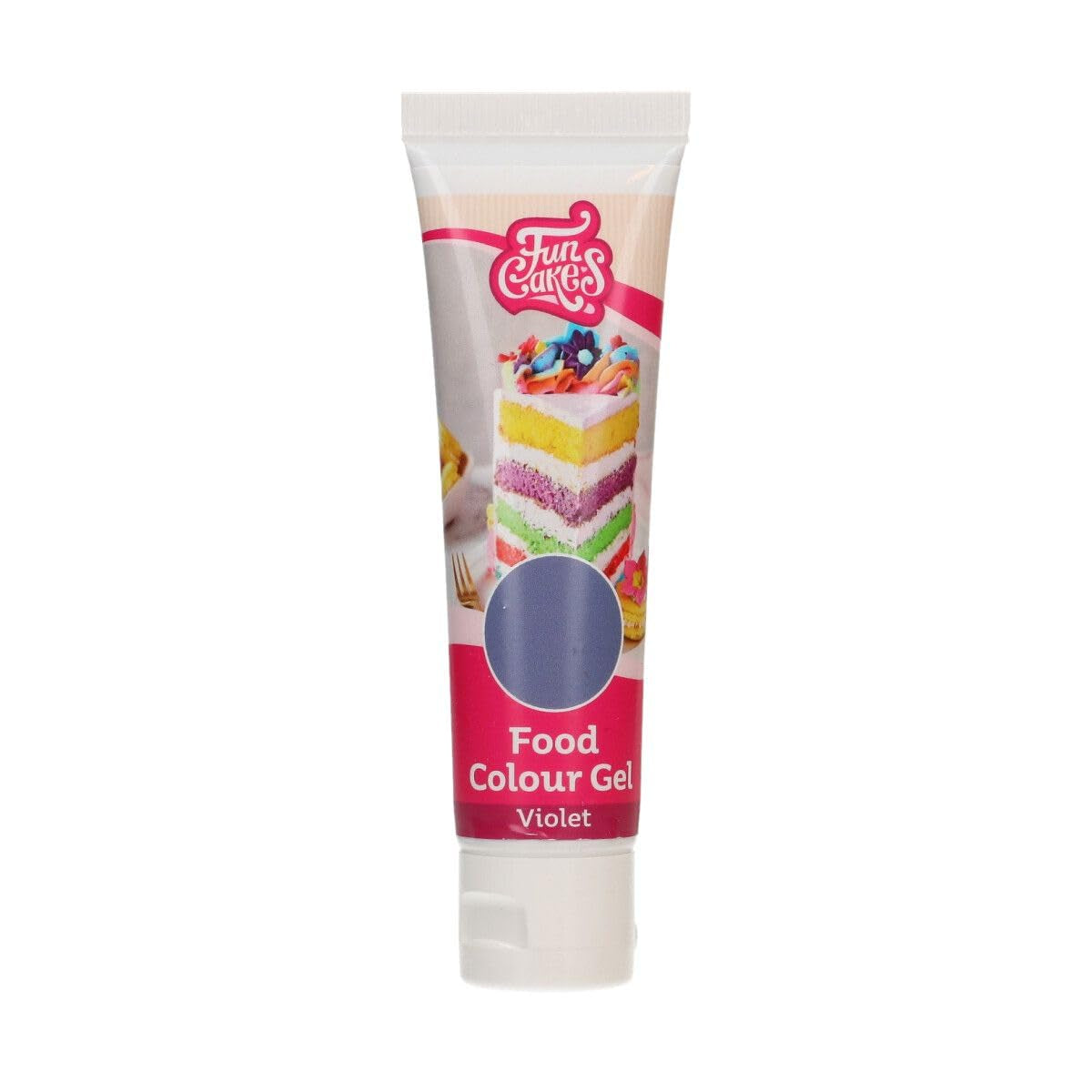 Funcakes Purple Food Color Gel: Hochkonzentrierte Lebensmittelfarbe für Teig, Creme, Fondant, Marzipan, Gebäck, einfache Dosierung, einzelne Tropfen für lebendige Farben, Halal, 30 g