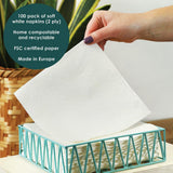 Table Kind 100 weiße weiche Servietten in Großpackung, hochwertige Servietten für Party, Catering und den täglichen Gebrauch, FSC, nachhaltig und recycelbar, hergestellt in der EU | 2-lagig | 33 cm