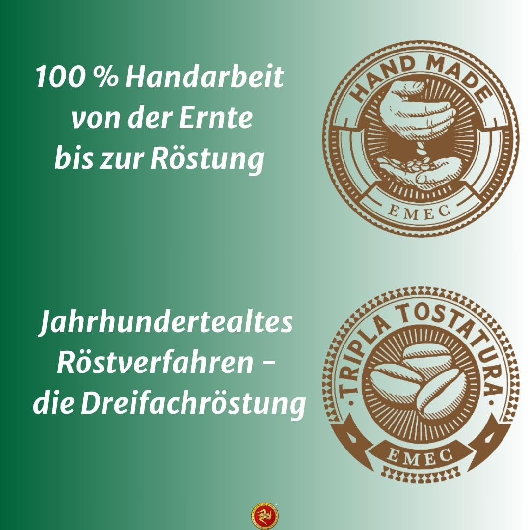 Caffè Crema – In Sizilien geröstete Kaffeebohnen – Traditionelles Langzeitröstverfahren mit perfekter Crema, 250g-Beutel, extra niedriger Säuregehalt für Vollautomaten und Siebträger