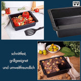 Chg SET 341-46-60 Extra Tiefe Ofenform (7,0 cm) „Emaille“ Mit Profi-Pfannenwender“, Schwarz Gesprenkelt Formen und Tabletts zum Backen Naty Shop