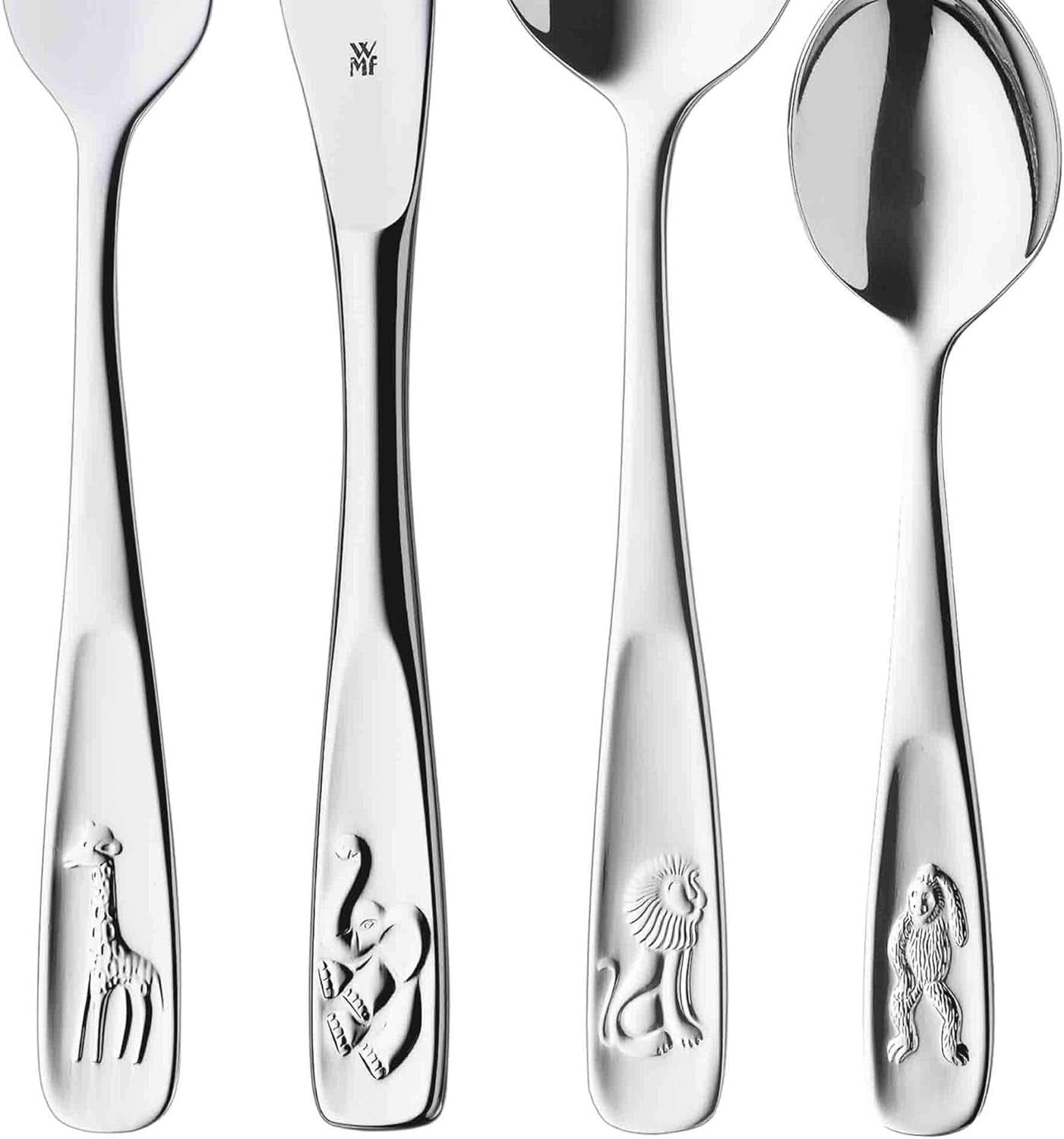 WMF Animals Edelstahlbesteck für Kinder, 4-teilig, poliert Cromargan Kitchen Naty Shop