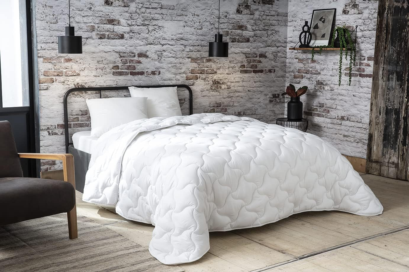 Abeil 15000000325 Kissen, weiß, weiß, 240 x 260 cm Bettdecken und Steppdecken Naty Shop