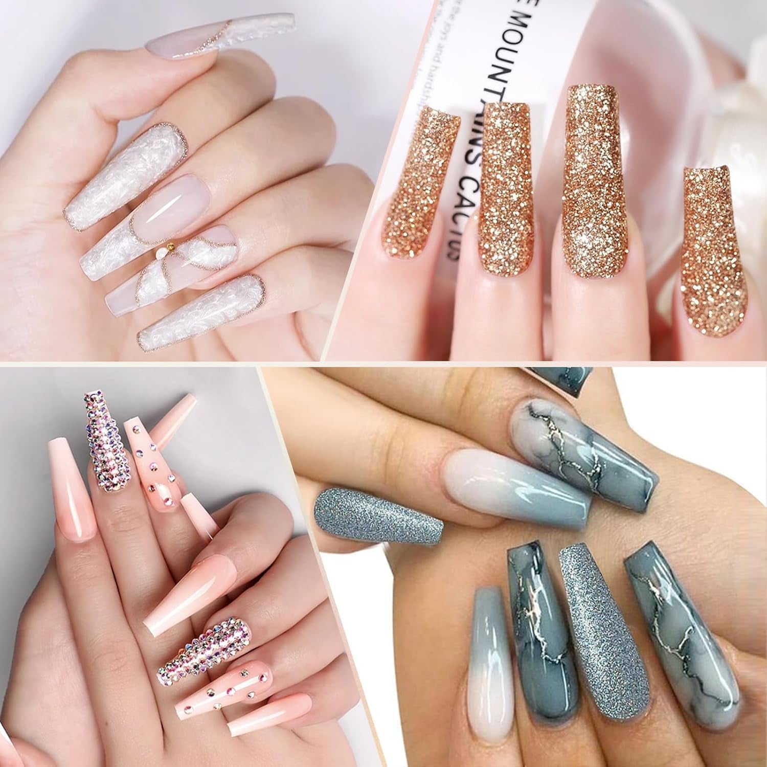 Extra lange transparente Kunstnägel, 240 Stück, halbe Abdeckung, Kunstnägel, quadratisch, gerade, Kunstnägel, französische Nagelverlängerungen für Nagelstudios und DIY-Nagelkunst