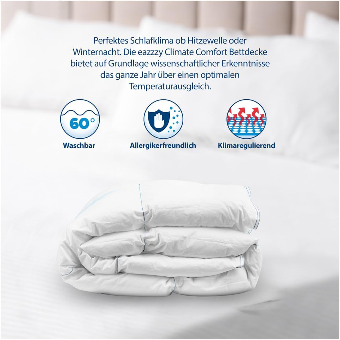 Genius Eazzzy Climate Comfort Steppdecke 155 x 220 cm, faserdicht, leichte Steppdecke für alle Jahreszeiten, atmungsaktive Steppdecke, angenehme Temperatur zum Schlafen, Steppdecke für alle Jahreszeiten Steppdecken und Bettdecken Naty Shop