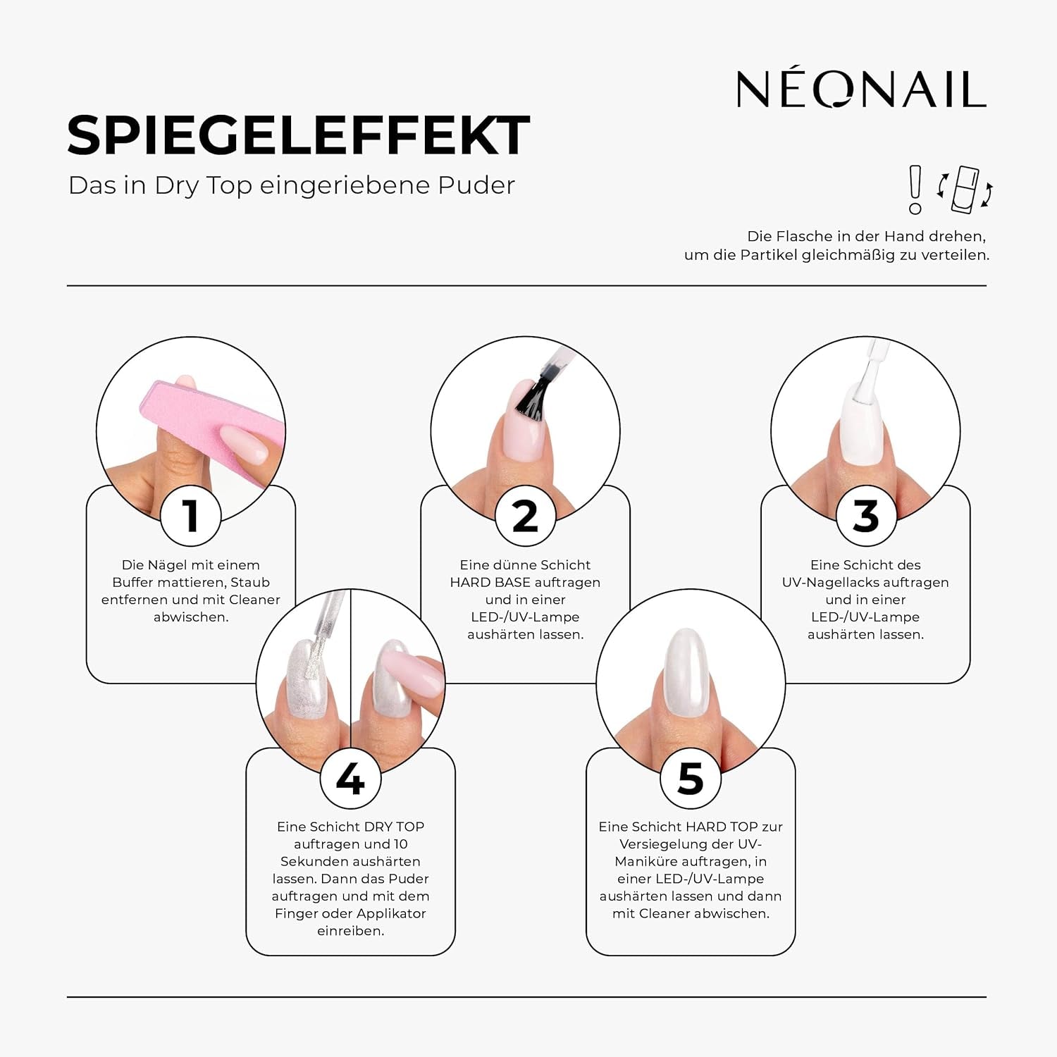 NÉONAIL Liquid Nail Powder Chameleon 04 – Flüssiger Nagelpuder – Chrome Nail Powder – Glitzer Nägel Puder – Nail Art – Nageldesign Zubehör – Glitter Powder – Chrom Nagelpuder – Grün, Gelb – 6,5 ml