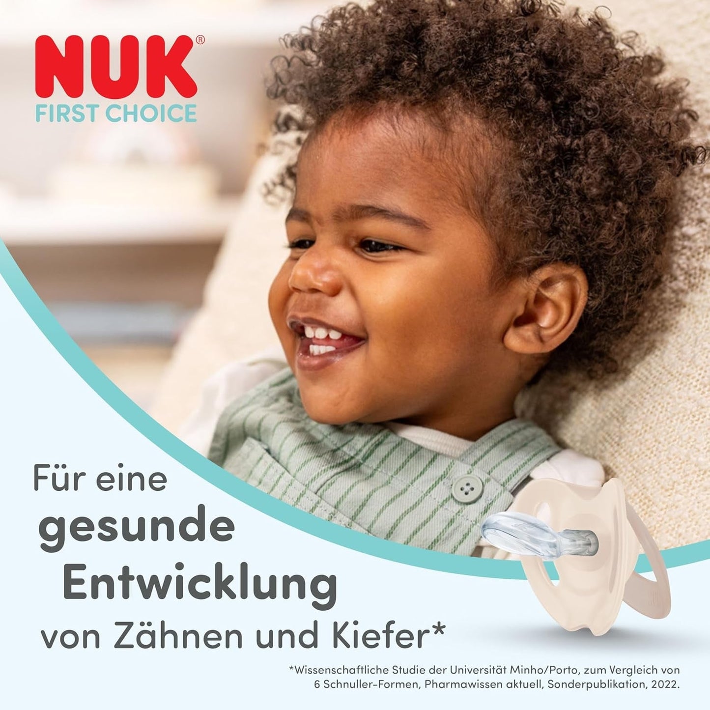 NUK First Choice Nachtschnuller für Babys | 6-18 Monate | Kieferorthopädische Schnuller, die im Dunkeln leuchten | Beruhigt 99 % der Babys** | Nilpferd/Koala | 2 Stück