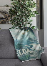 Zelda Sherpa-Decke – Sky Totk – 100 x 150 cm – offizielles Lizenzprodukt, grün, zwei HÃ“MADICT-Betten und Decken