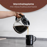 Clatronic® Espressomaschine | Automatische Espressomaschine für 12-14 Tassen (ca. 1,5 Liter) | Espressomaschine mit Filter und Anti-Tropf-System | 900W | Espressor KA 3473 Schwarz
