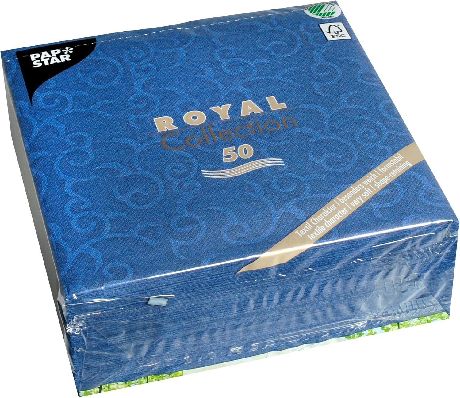 Papstar, 50 Servietten „ROYAL Collection“ 1/4-Falz 40 cm x 40 cm Champagner „Casali“, #84877