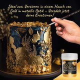 He-Ju Metallic Gold Flüssige Lebensmittelfarbe 25 ml, essbarer Glitzer für Getränke und Lebensmittel (Metallic Gold, 25 ml)