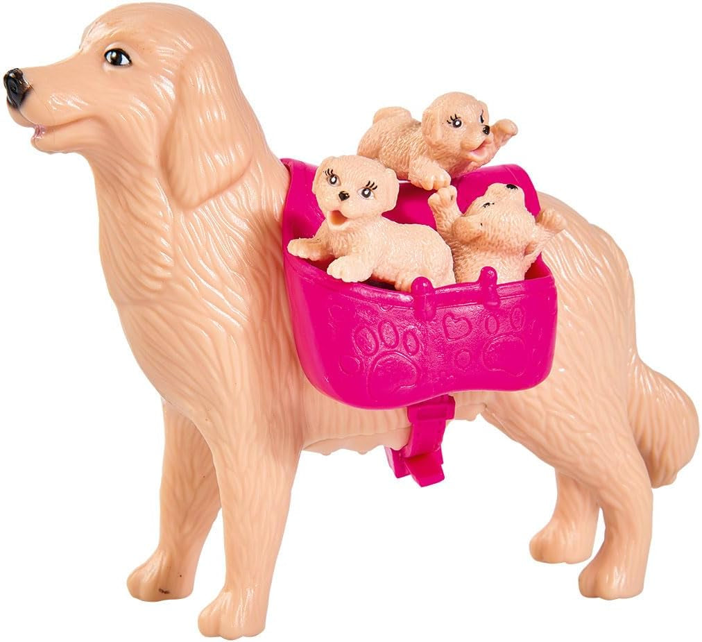 Simba 105733072 – Evi Love Hundesitter mit Hund und drei Welpen, Zubehör, Modepuppe, 12 cm, für Kinder ab 3 Jahren