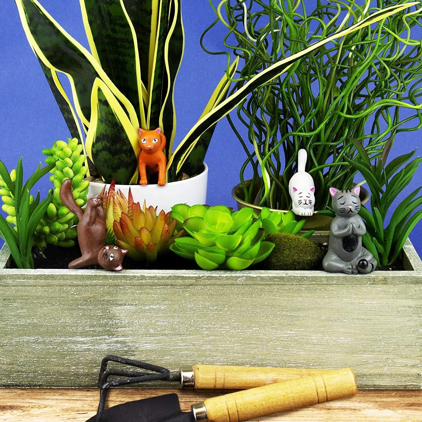 Gift Republic Mini-Blumentopf Yoga Cats, Mehrfarbig, 1