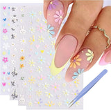 GZMAYUEN 12 Farben Französische Nagelaufkleber, 3D-Nagelaufkleber mit französischem Farbverlauf, selbstklebendes Nageldesign, Nagelzubehör