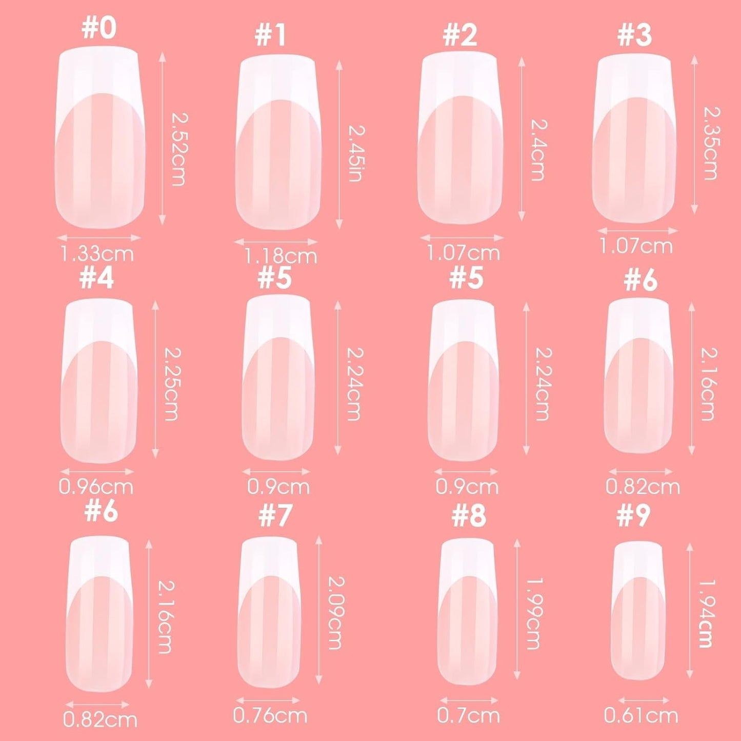 360 Stück selbstklebende Nagelspitzen für künstliche Nägel mit Aufbewahrungsbox und Nagelfeile (rechteckig)