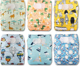 Littles and Bloomz wiederverwendbare Windel FLV2-0602, Standard-Klettverschluss, 6 Windeln