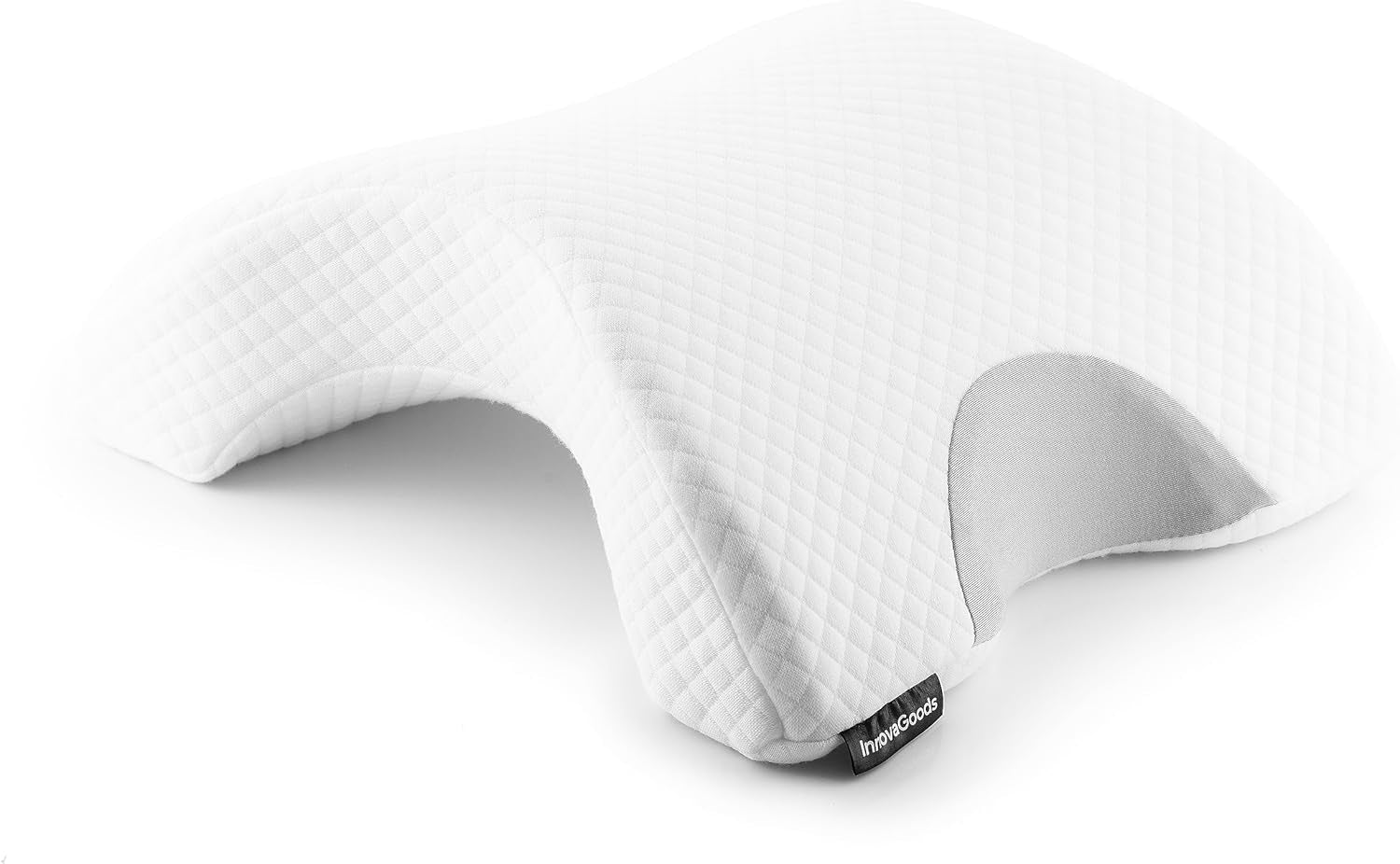 InnovaGoods - Viskoelastisches Nackenkissen für Paare, Ergonomisches Design zur Paarentspannung, Memory-Schaum zur Druckentlastung, Abnehmbarer Bezug, Weiß, 36 x 12,5 x 30,5 cm, Memory-Schaum