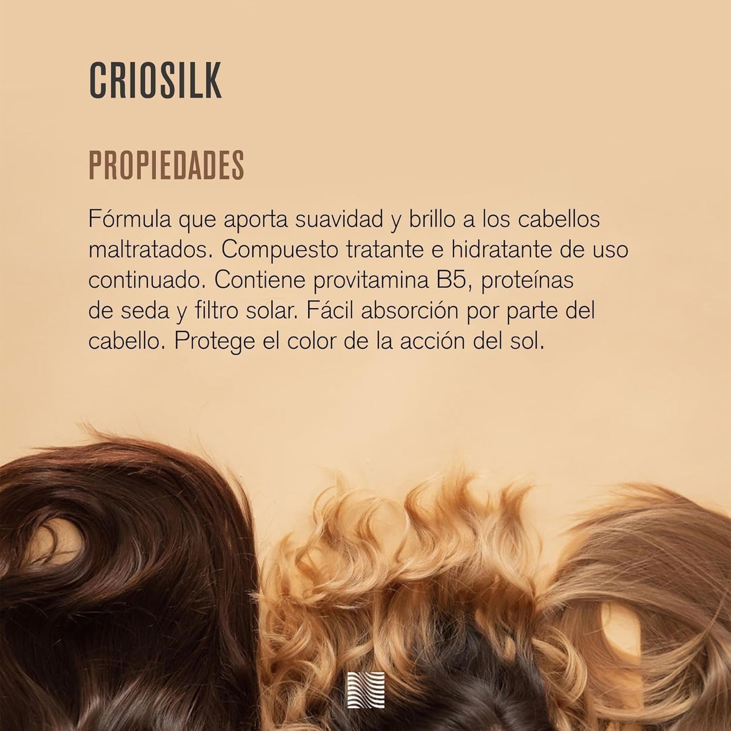 Criosilk Haarspülung, 300 ml, mit Provitamin B5 und Seidenproteinen, verleiht strapaziertem Haar Geschmeidigkeit und Glanz, spendet Feuchtigkeit und regeneriert das Haar Naty Shop Haarmaske