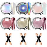BISHENGYF Silver Chrome Nail Powder – Metal Holo Chromfarbener Nagelpuder, 1G Cromepulver Nägel Glitzer Glänzende Silver Nagelpulver Spiegeleffekt Pigment Nagelkunst, Diy-Design-Dekor Frauen Geschenk