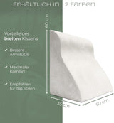 Lesekissen für Bett und Sofa, bequemes Rückenkissen mit Memory-Schaum, Anti-Reflux-Kissen als Bettkissen, Rückenlehne oder Kopfteil verwendbar, bequemes Bettkissen als angenehme Rückenstütze