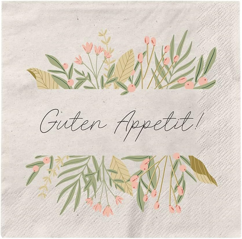 Grafik Werkstatt Servietten Mit Spruch Groß | 20 Stück | 16,5 x 16,5 cm | Grau | Guten Appetit!