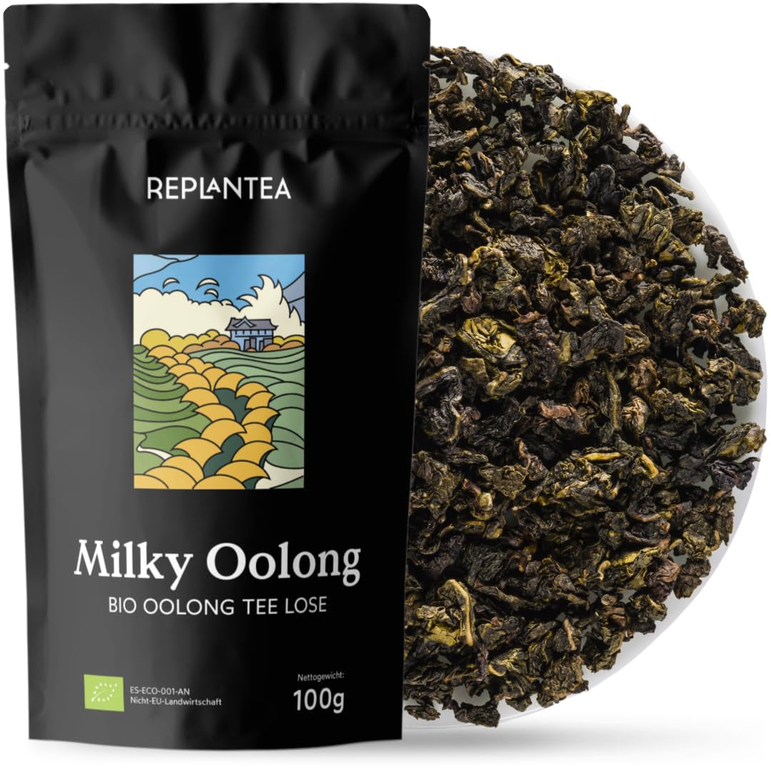 BIO Milchiger Oolong-Tee (100 g) | Erstklassiger loser Oolong-Tee mit cremigen und süßen Milchnoten | Zarte Teespezialität | NEU PFLANZEN