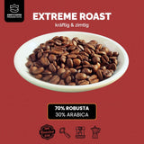KING'S COFFEE - EXTREME ROAST - Espresso Intenso Bohnen - sehr geringer Säuregehalt - Kleinserienröstung aus Italien - Kaffeebohnen für Vollautomaten und Siebträgermaschinen - 1 kg
