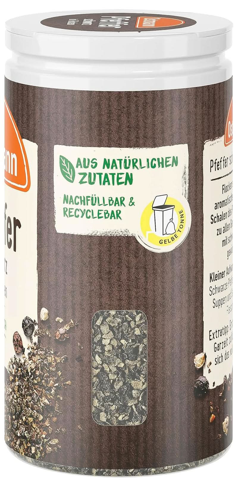 Ostmann - Schwarze Pfefferflocken, 25 Gramm Condimente Naty Shop