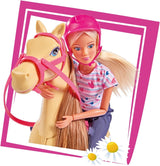 Simba 105730939 – Steffi Love Reit-Outfit, 2 Pferde, voll bewegliche Modepuppe, 29 cm, für Kinder ab 3 Jahren