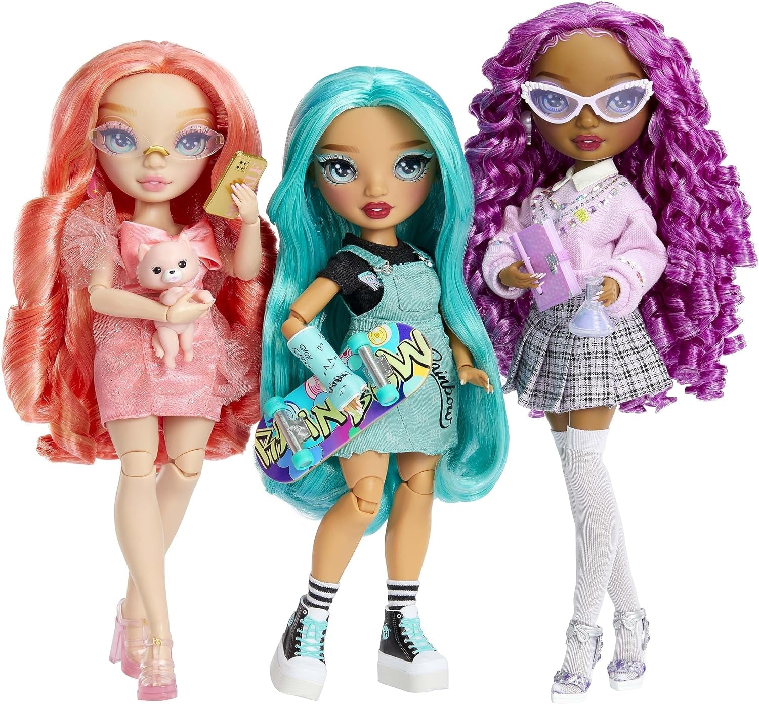 Rainbow High Fashion Doll – Pinkly Paige – Rosa Modepuppe im modischen Outfit – mit Brille und über 10 bunten Spielaccessoires – Ideal für 4–12-Jährige und Sammler