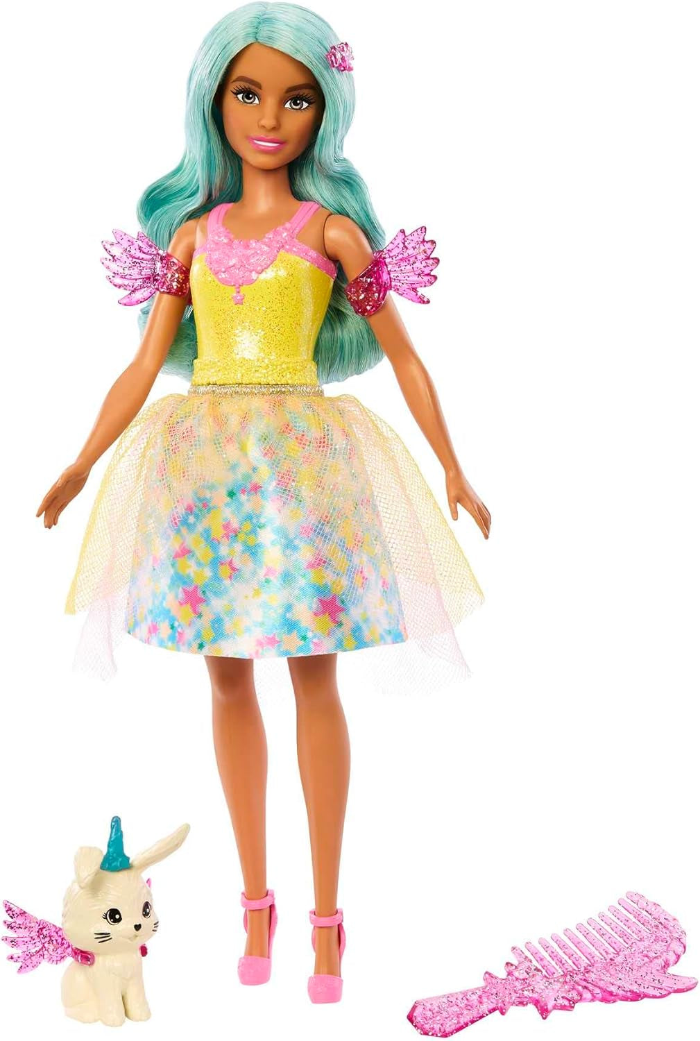 Barbie Hidden Magic – Teresa-Puppe mit Feen-Outfit, welligem Haar und Kamm für lustiges Frisieren, ab 3 Jahren, HLC36