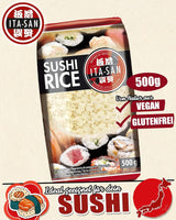ITA-SAN Sushi-Reis, Rundkorn, Top-Qualität, 100 % sortenrein, schnelle und einfache Zubereitung, vegan, Halal, glutenfrei (1 x 500 g)