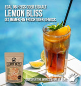Nananaturas Original LEMON BLISS TEE 85G | Fruchtiger und erfrischender Sommer-Kräutertee | Als kalter Tee, Eistee oder klassisch heiß | Mit Blüten, Blättern und sonnengereiften Beeren | Kein Zucker