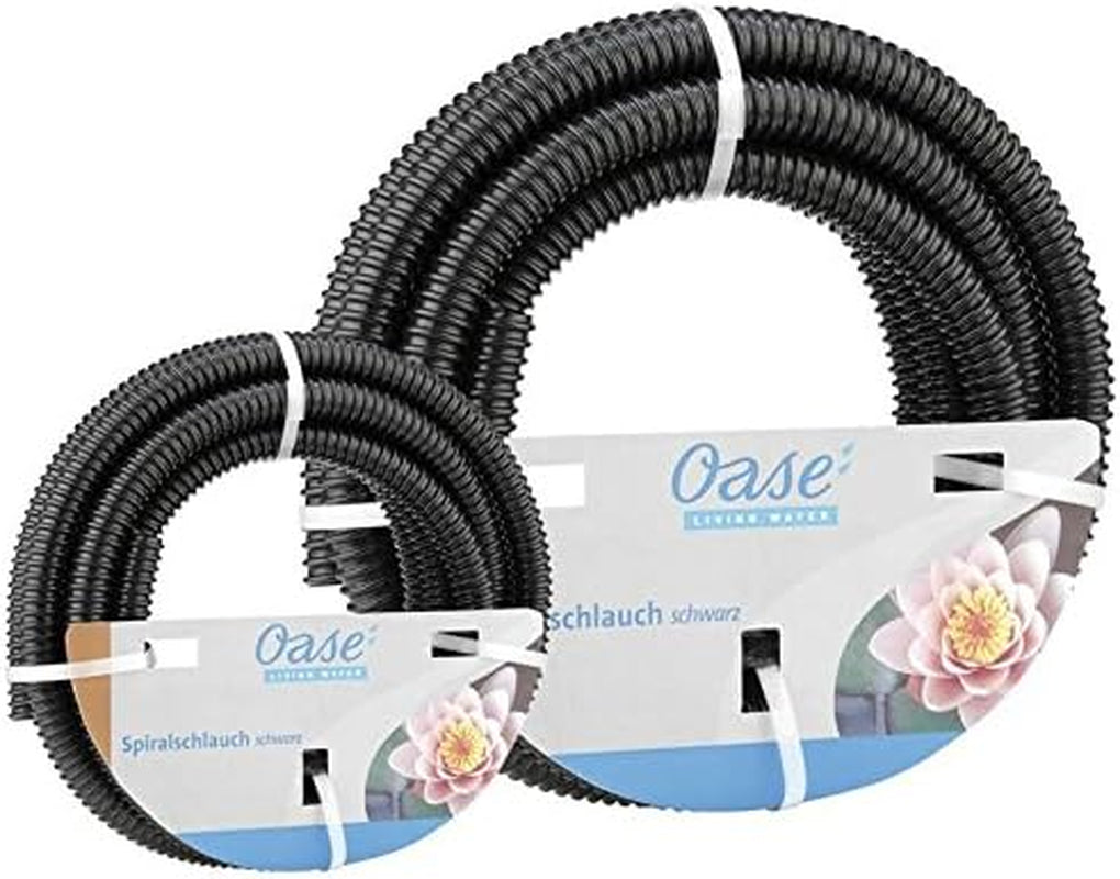 Schwarzer Spiralschlauch Oase 1 1/2", 5 m - Schlauchstück aus PVC-Material, geeignet für 1 bar (Arbeitsdruck)